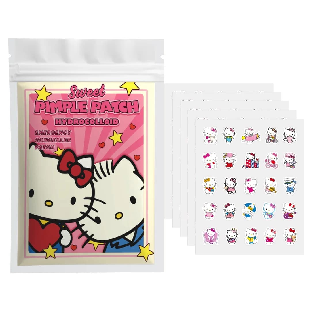 125 cerotti Hello Kitty per l'acne, cerotti per l'acne del viso, cerotti idrogel per la rimozione dell'acne, correttore