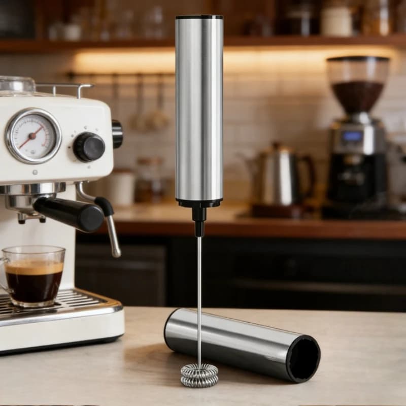 Montalatte Elettrico Domestico a 3 Velocità, Frullatore per Caffè Ricaricabile con Contenitore per Bevande, Strumento da Cucina, Mixer