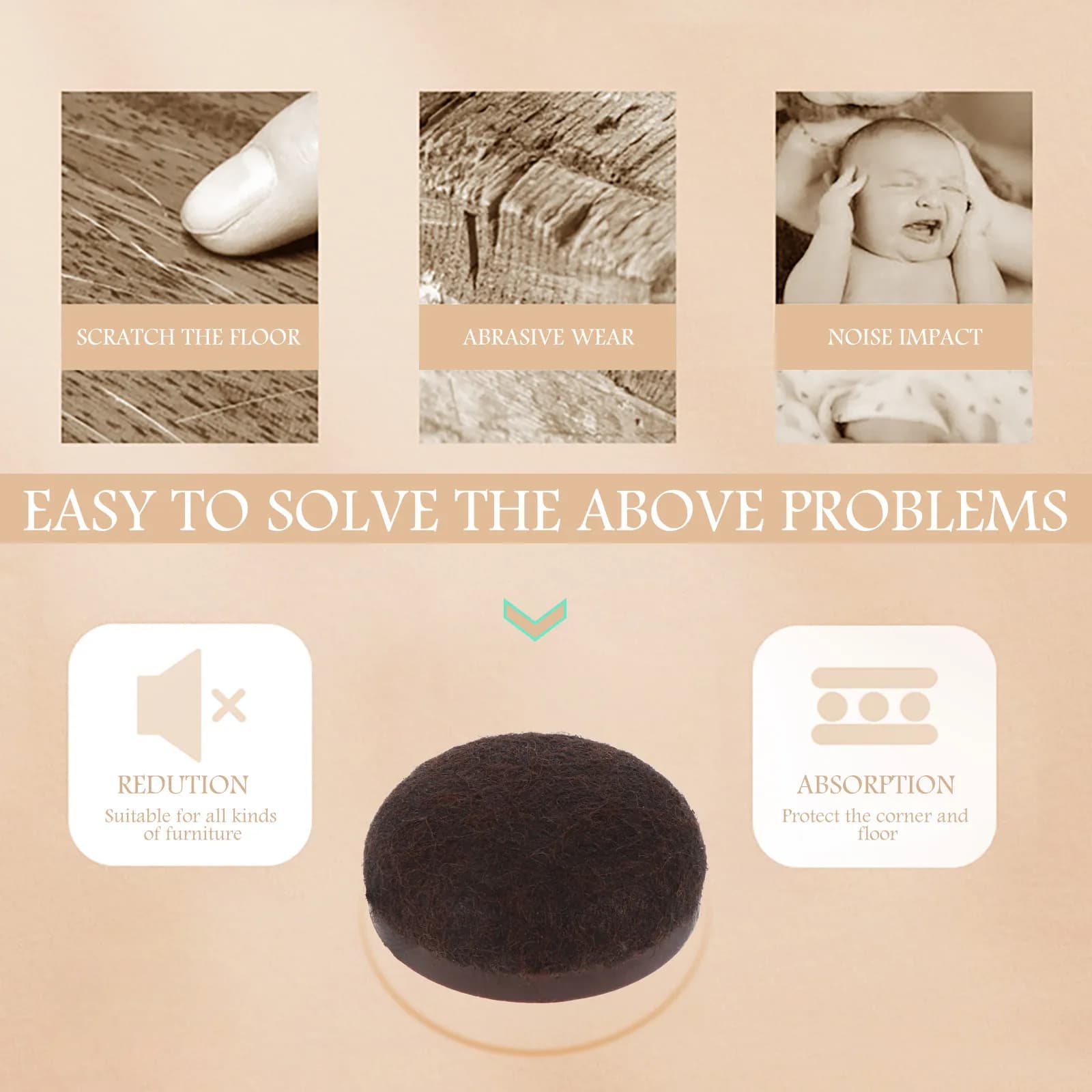 Set di 1 Coprigambe Antiscivolo per Mobili, Protezioni Silenziose per Pavimenti, per Tavoli, Sedie, Pavimenti in Legno, Laminato e Piastrelle, Antiscivolo