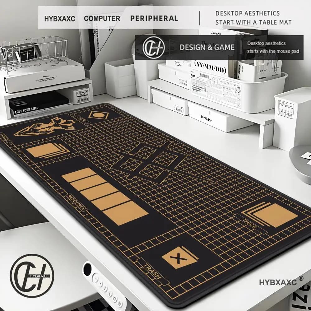 90x40 Grid Desk Mat Black Mouse Pad Gamer Laptop Office Carpet Large Cutting Desk Mat Xxl Anime Computer Tables Rubber Mouse Pad