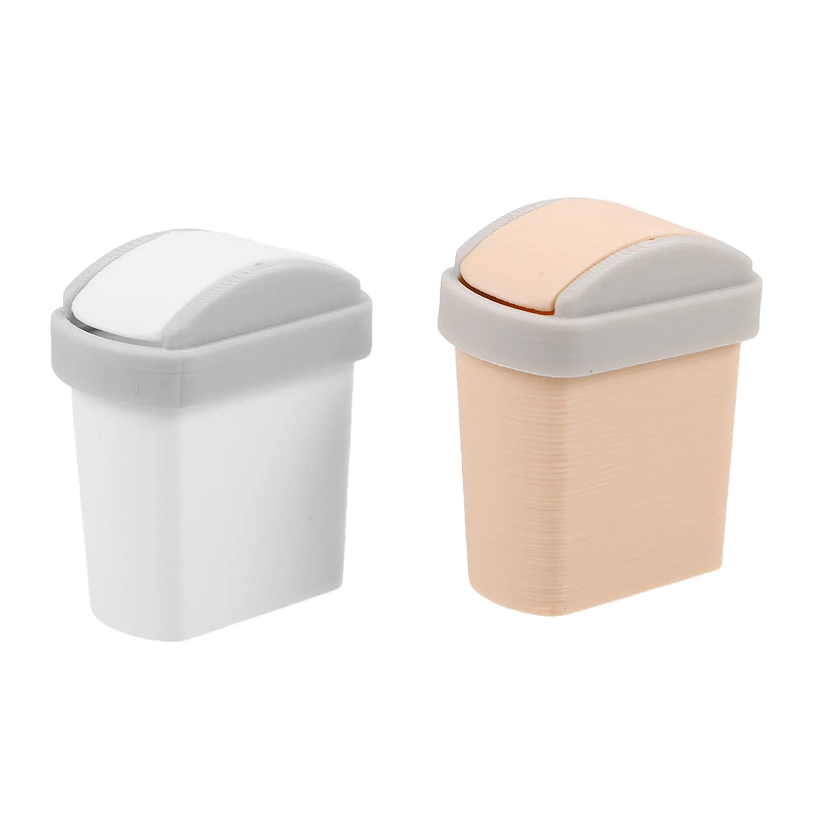 2 Pezzi Mini Pattumiera con Coperchio Basculante, Scala 1:12, Leggera, in PLA, Accessori Realistici per Casa delle Bambole e Scrivania