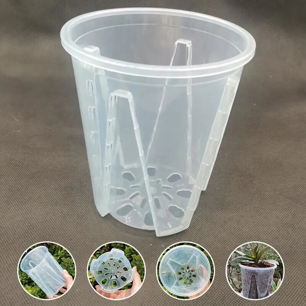 Vasi per orchidee in plastica trasparente con fori Pianta grassa trasparente per vasi da fiori