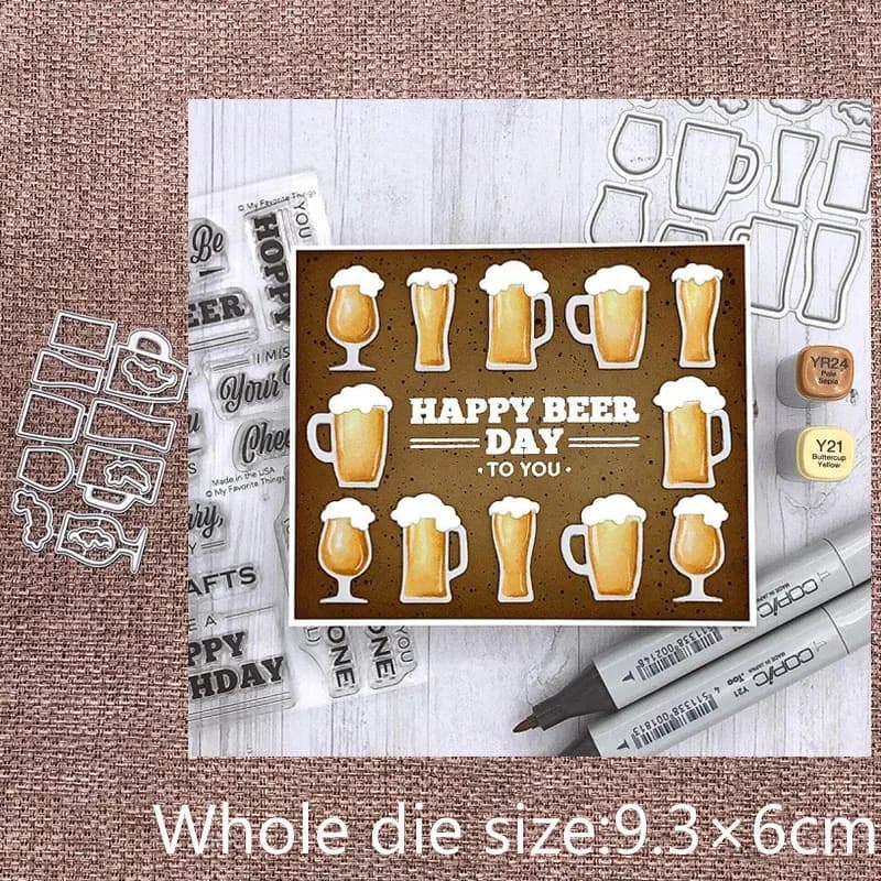 XLDesign Craft Metal Stencil Stamp Fustelle Beer Mug Decoration scrapbook stems Album Paper Paper Craft