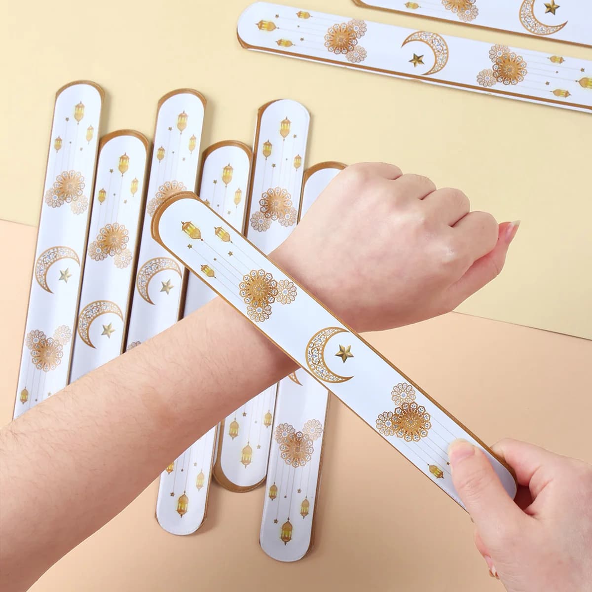 EID Mubarak Cinturino da polso Clap Ring Slap Bracciali Decorazione Ramadan per la casa 2025 Kareem Festa musulmana islamica Eid Al Adha Regali