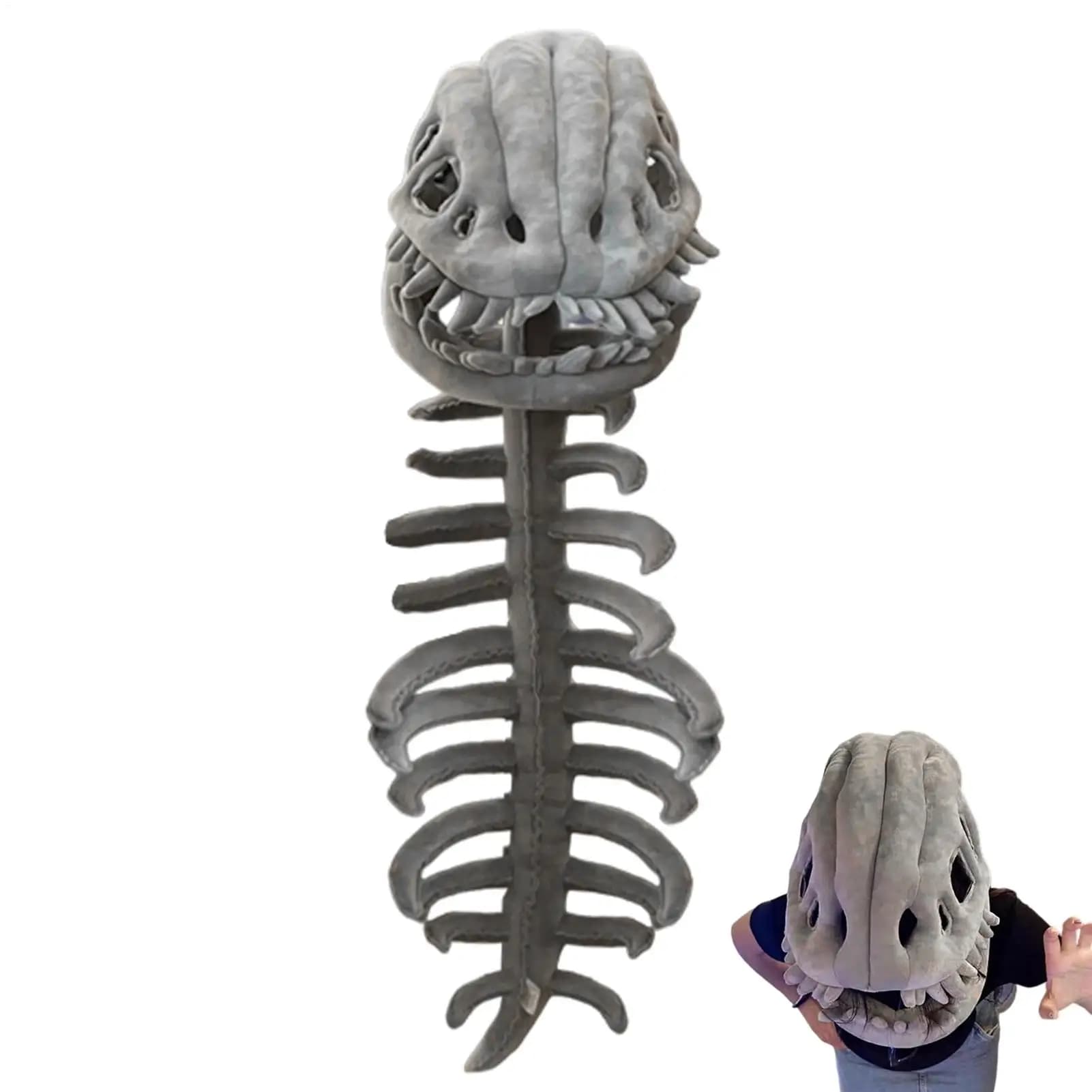 85cm 115cm Realistic Dinosaur Skeleton Costume Set Funny Headgear Cosplay Dress up Clothing Plush Toys Creative Gifts