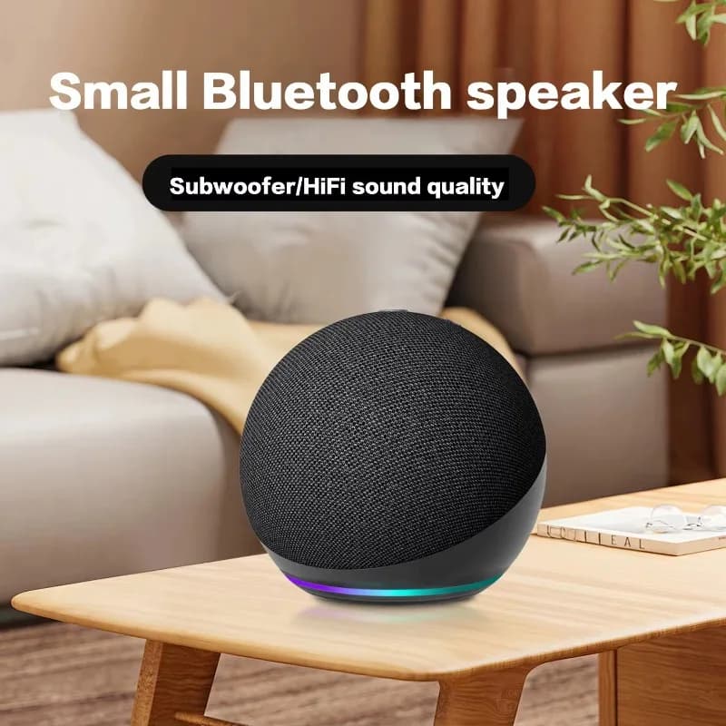 Alaxe Piccolo altoparlante Bluetooth Echo Dot 5th Generazione Bluetooth wireless esterna Mini altoparlante Rgb Subwoofer domestico sferico