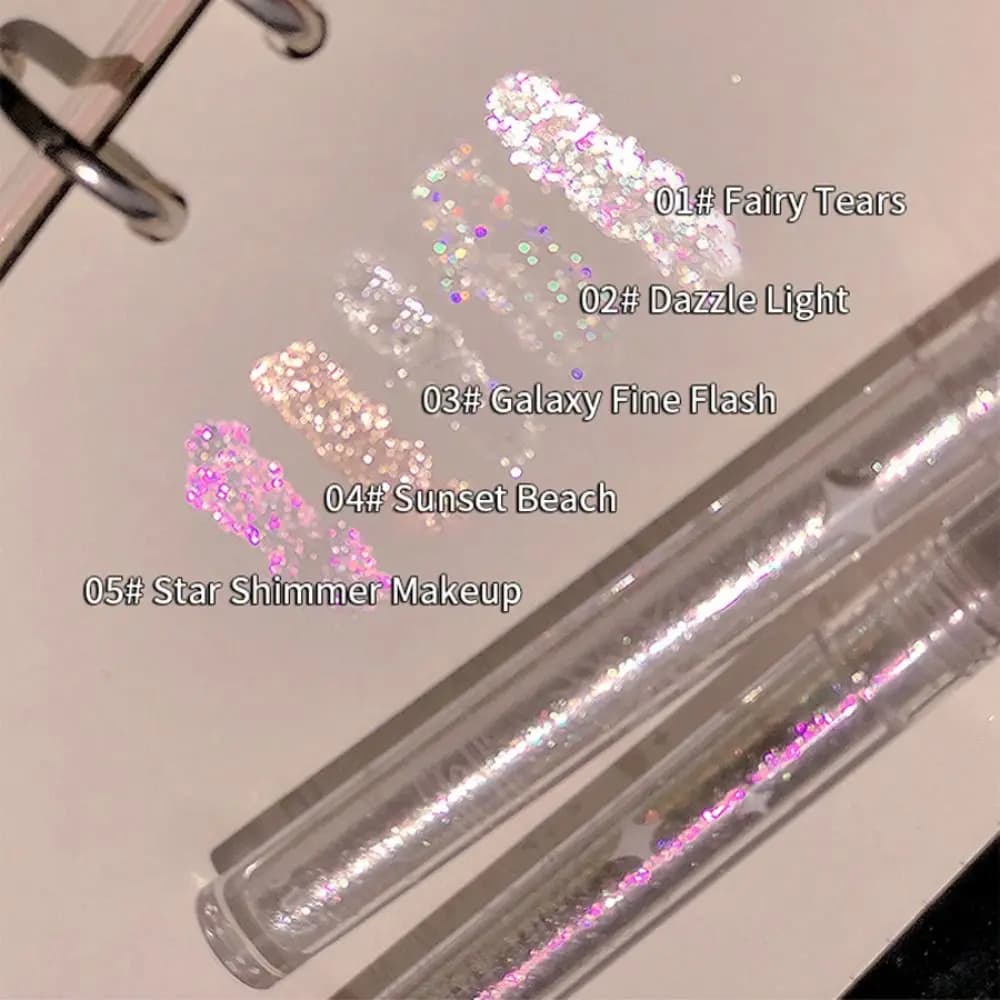 Ombretto liquido scintillante alla moda Ombretto glitter schiarente ad alta lucentezza Stick Ombretto perlato bianco Cosmetici per trucco