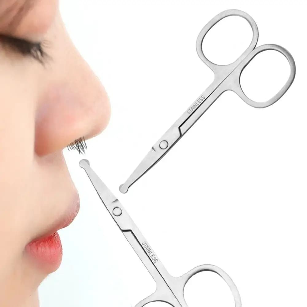 New stainless steel cut nose hair manual head round nose remover trimmer hair trimmer beard trimmer beauty tool cut eyebrow
