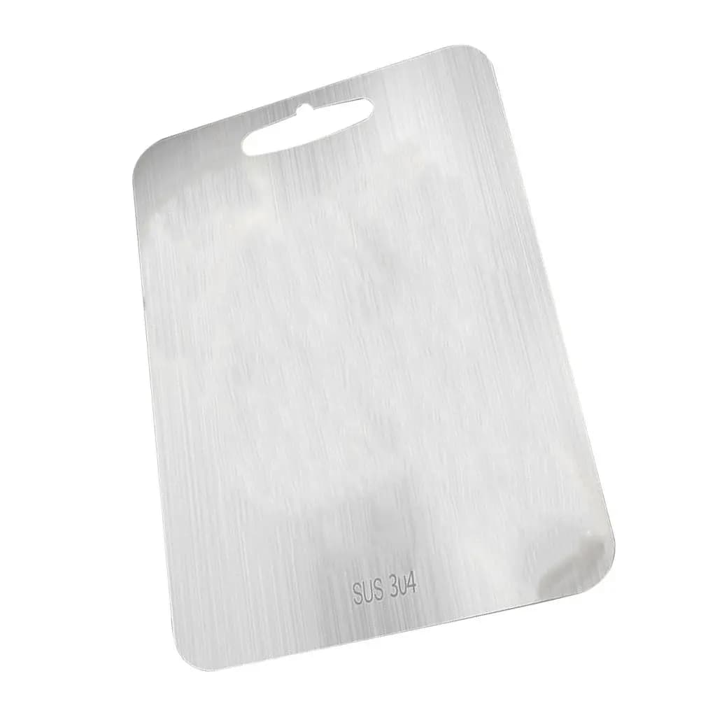 1Pcs Food-Safe Stainless Steel Double-Side Chopping Board Rust-Resistant Heavy-Duty Kitchen Cutting Board for Raw and Cooked