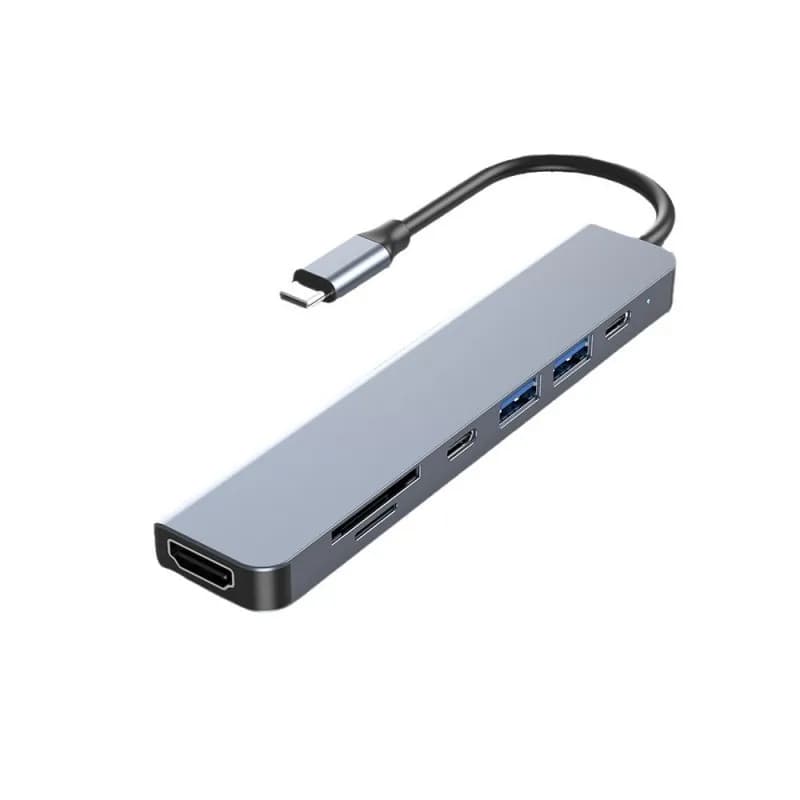7 in1 USB C HUB 3.0 Tipo C Splitter 4K Docking Station Adattatore per laptop PD SD TF Per MacBook Air M1 iPad Pro Compatibile con HDMI