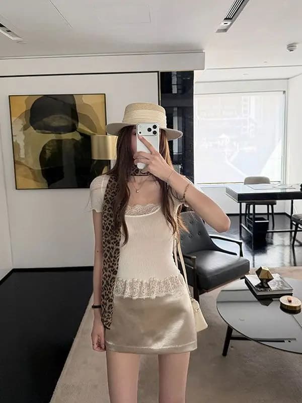 Skirt Women's Summer Thin Casual Versatile Half Skirt Bodycon Trendy Low Waist Design Travel Suitable Elastic Waist
