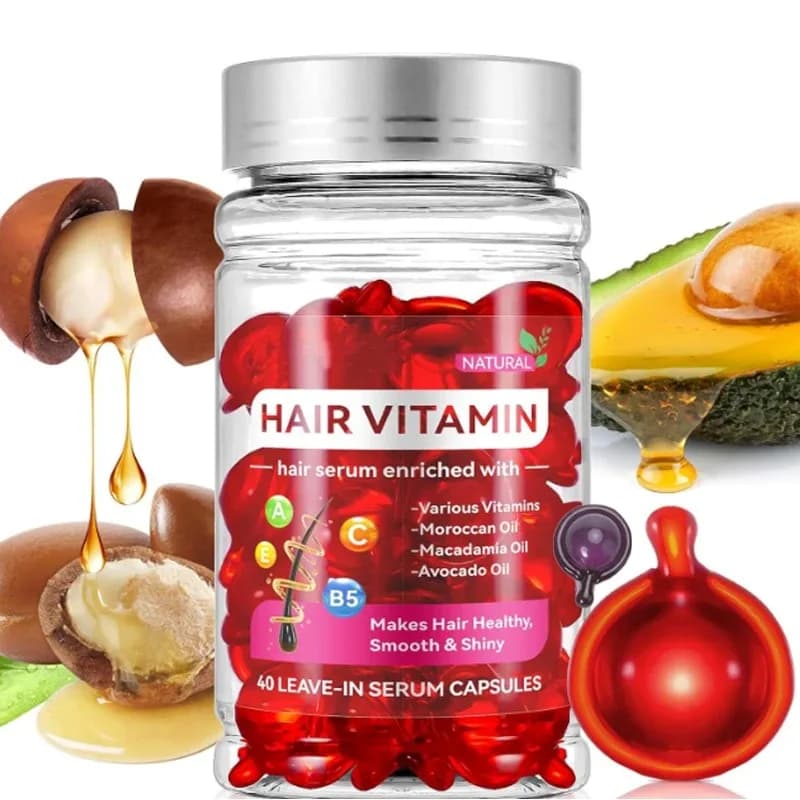 Senza risciacquo Capsula Balsamo vitaminico Potente riparazione infermieristica Danneggiata Recupero grezzo Essenza complessa nutriente morbida e lucida