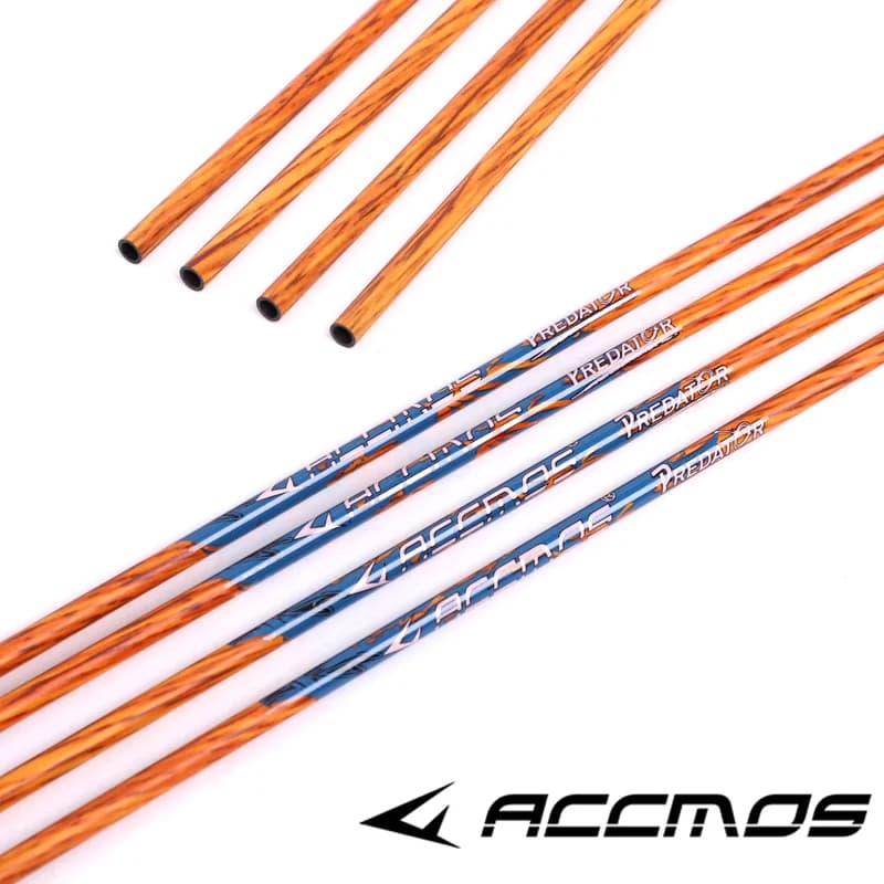 12 Pezzi Aste per Frecce in Carbonio Puro con Rivestimento in Legno, Diametro Interno 4.2/6.2 mm, Spine 400/500/600/700/800, per Tiro con l'Arco e Caccia con Arco Ricurvo