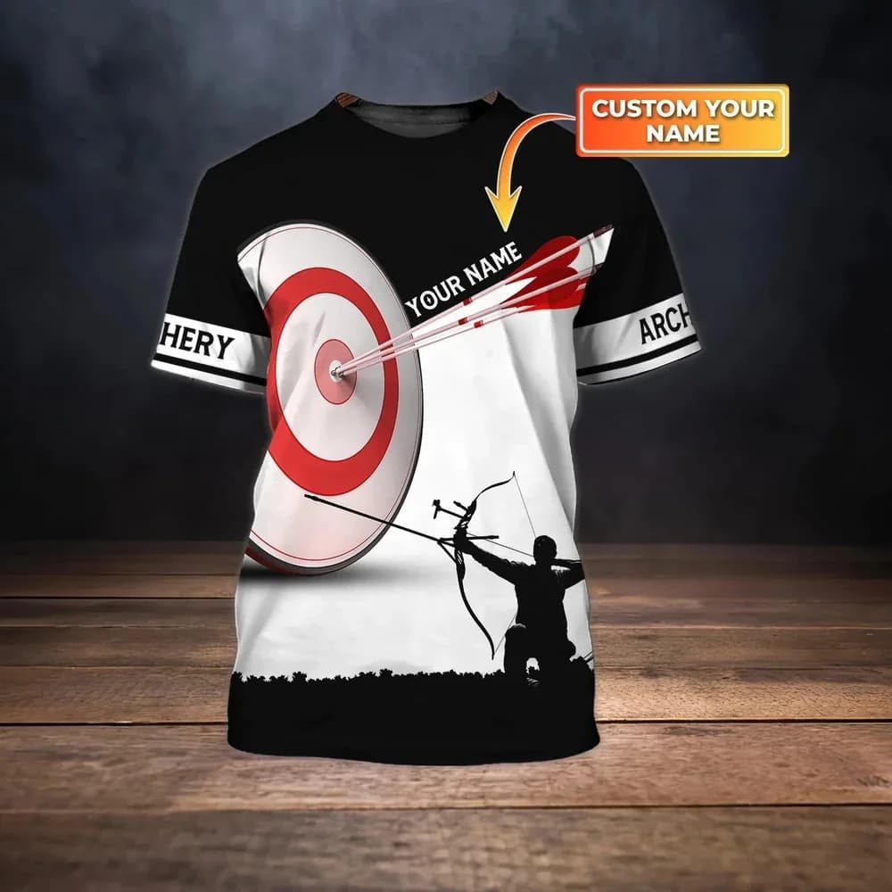 T-shirt da uomo stampate con grafica 3D per tiro con l'arco T-shirt estive traspiranti girocollo a maniche corte T-shirt pullover ad asciugatura rapida quotidiana all'aperto