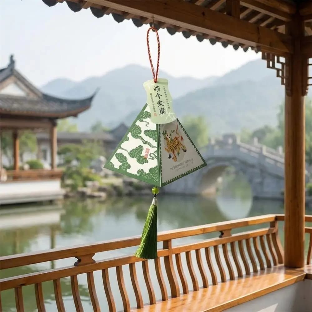 10 Pezzi Scatola Regalo Tradizionale per il Festival delle Barche Drago, Contenitore Singolo per Zongzi Rinforzato per Alimenti con Nappa