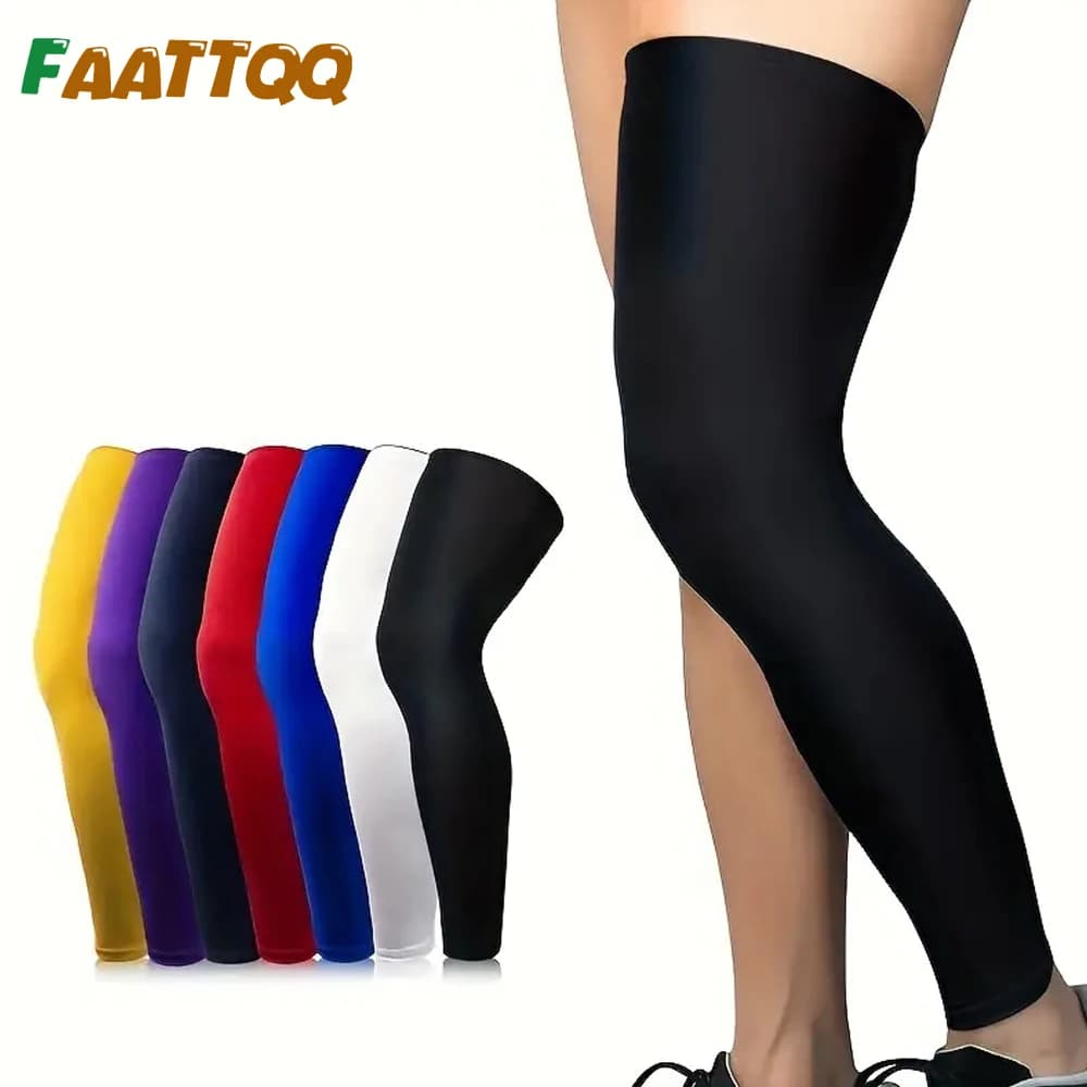 1 pezzo di compressione per gamba intera per donna uomo ginocchiere lunghe protezione di supporto per corsa ciclismo basket sport artrite