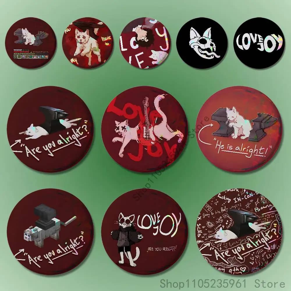 L-Lovejoy Distintivi personalizzati 75mm 44mm 25mm Spilla Zaino Cappello Spille Accessori Giocattoli Regalo di San Valentino