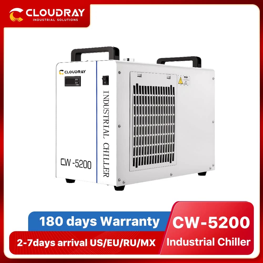 Refrigeratore Industriale Aria-Acqua Cloudray 50/60Hz CW5200 per Macchine da Taglio e Incisione Laser CO2, Raffreddamento Tubo Laser 150W