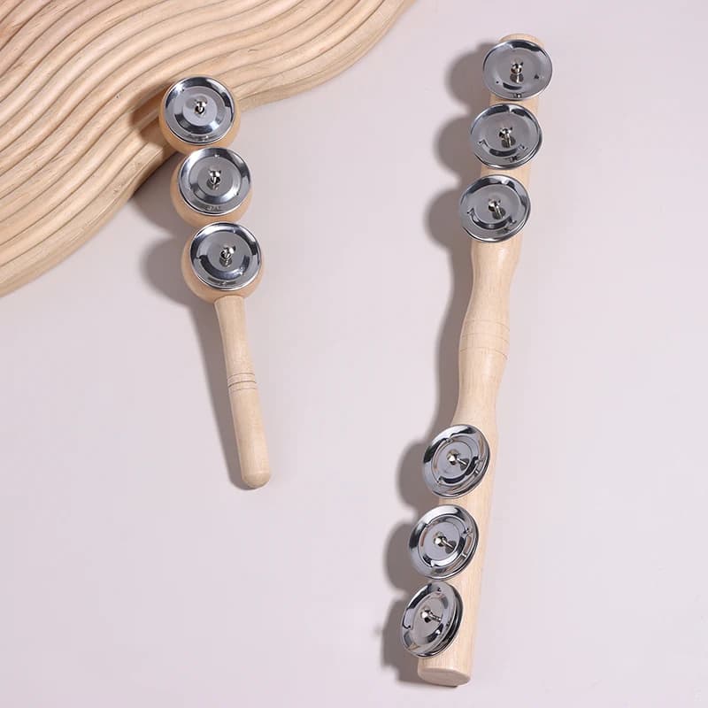 //1PC Nuovo Strumento a Percussione Portatile Orff in Legno con 3/6 Campanelli per Appassionati di Musica, Sonaglio in Legno per Neonati, Giocattoli Educativi per Bambini