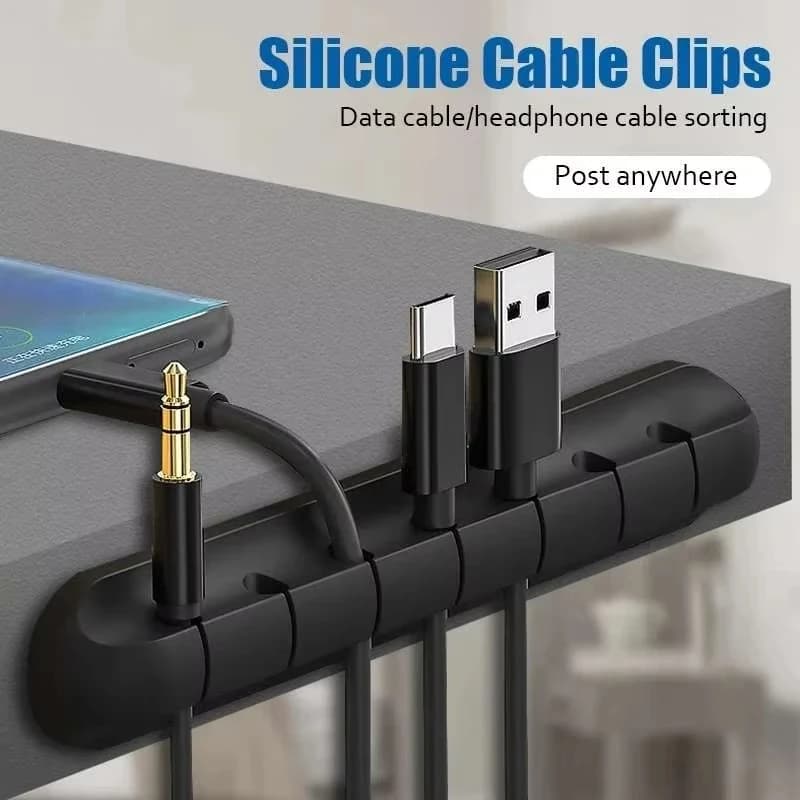 Clip per supporto per cavo Gestione cavi Clip per organizer in silicone per cavo di ricarica USB Organizzatore per cavi per mouse Cavo di ricarica per telefono