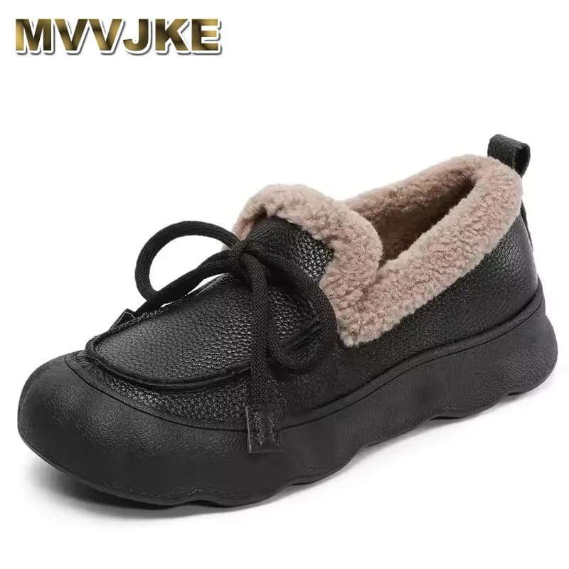 Top Layle Scarpe in cotone di vacchetta Appartamenti invernali Temperamento Eleganti scarpe da neve calde Scarpe piatte da donna con suola spessa