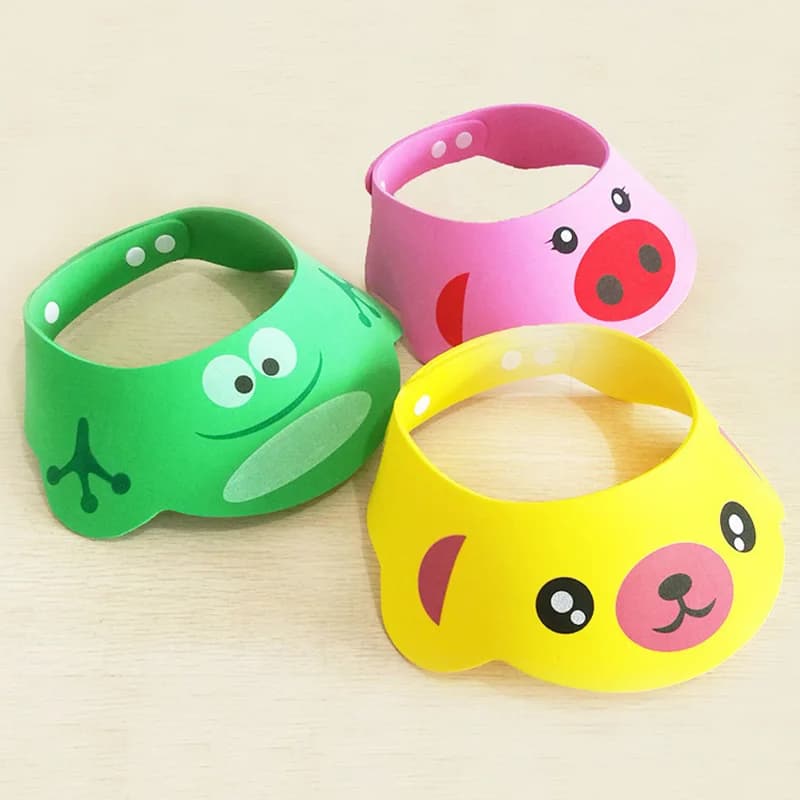 Children's cartoon hair wash, water block, ear protection hat, baby shower head, washing and protection tools