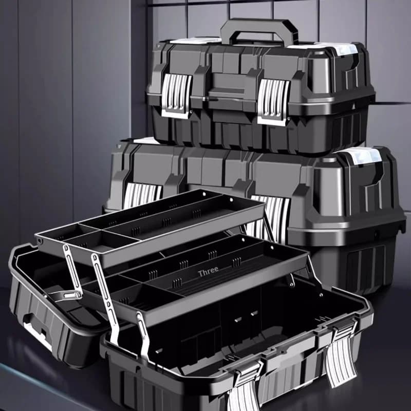 Cassetta Portautensili Impilabile, Portatile, Resistente, con Ruote e Serratura, Organizzatore per Garage, Officina, Casa e Riparazioni Auto