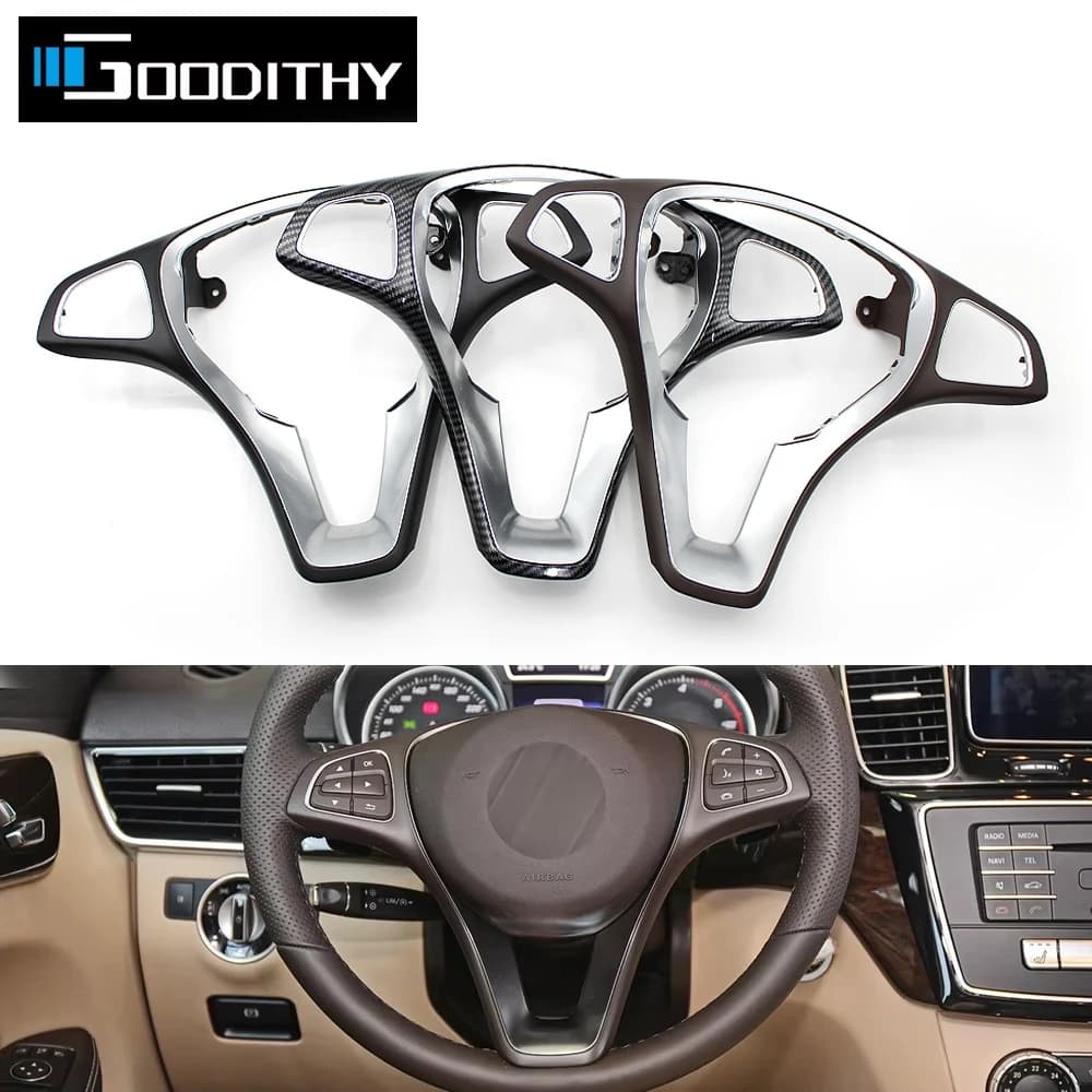Assetto del pannello di copertura cromato del volante dell'auto aggiornato per Mercedes Benz W176 W246 W205 W117 W218 W213 W156 W292 W166 W448 W447