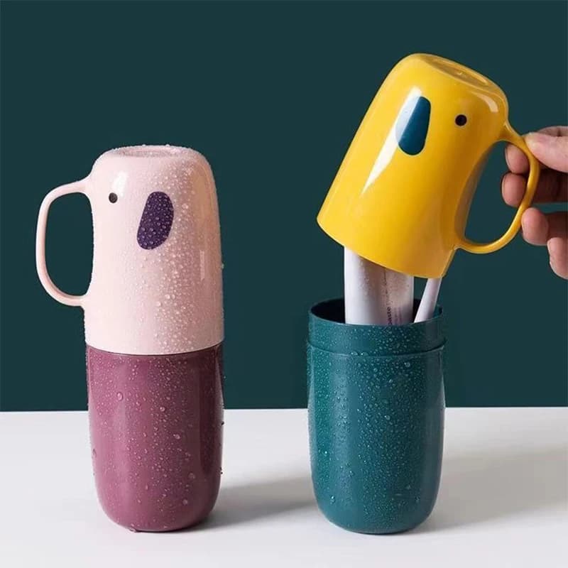 Portaspazzolino porta dentifricio articoli da toeletta custodia per collutorio tazza portatile per viaggi campeggio all'aperto accessori per il bagno