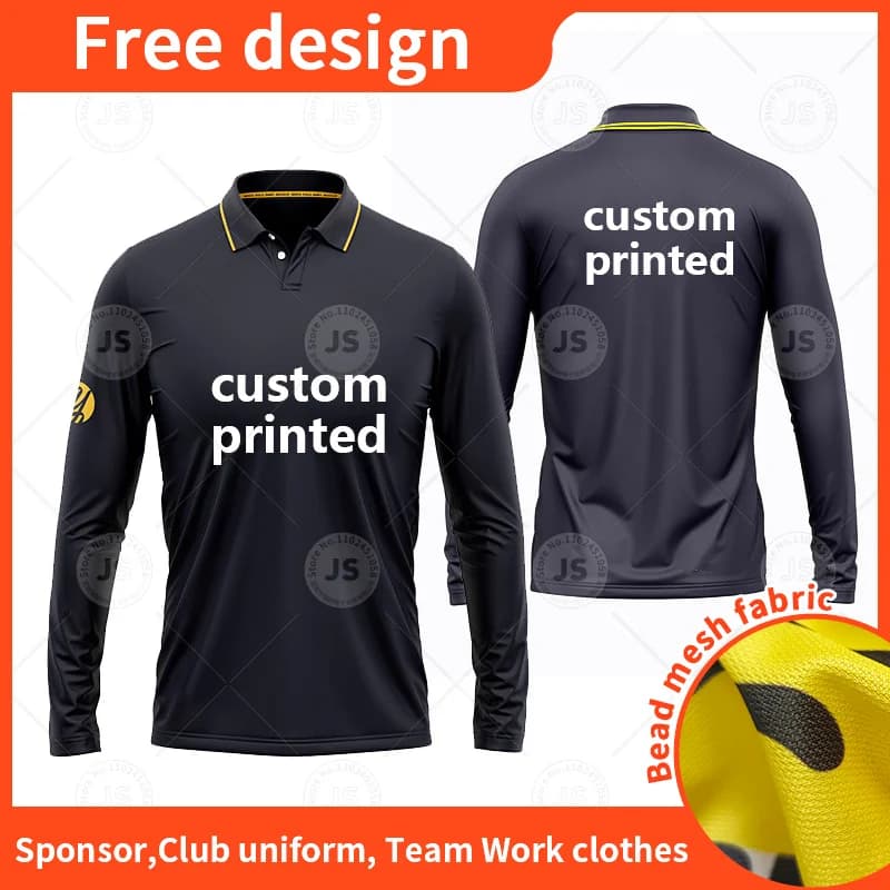 Polo a maniche lunghe personalizzata, uniforme sportiva e da lavoro per team, tempo libero