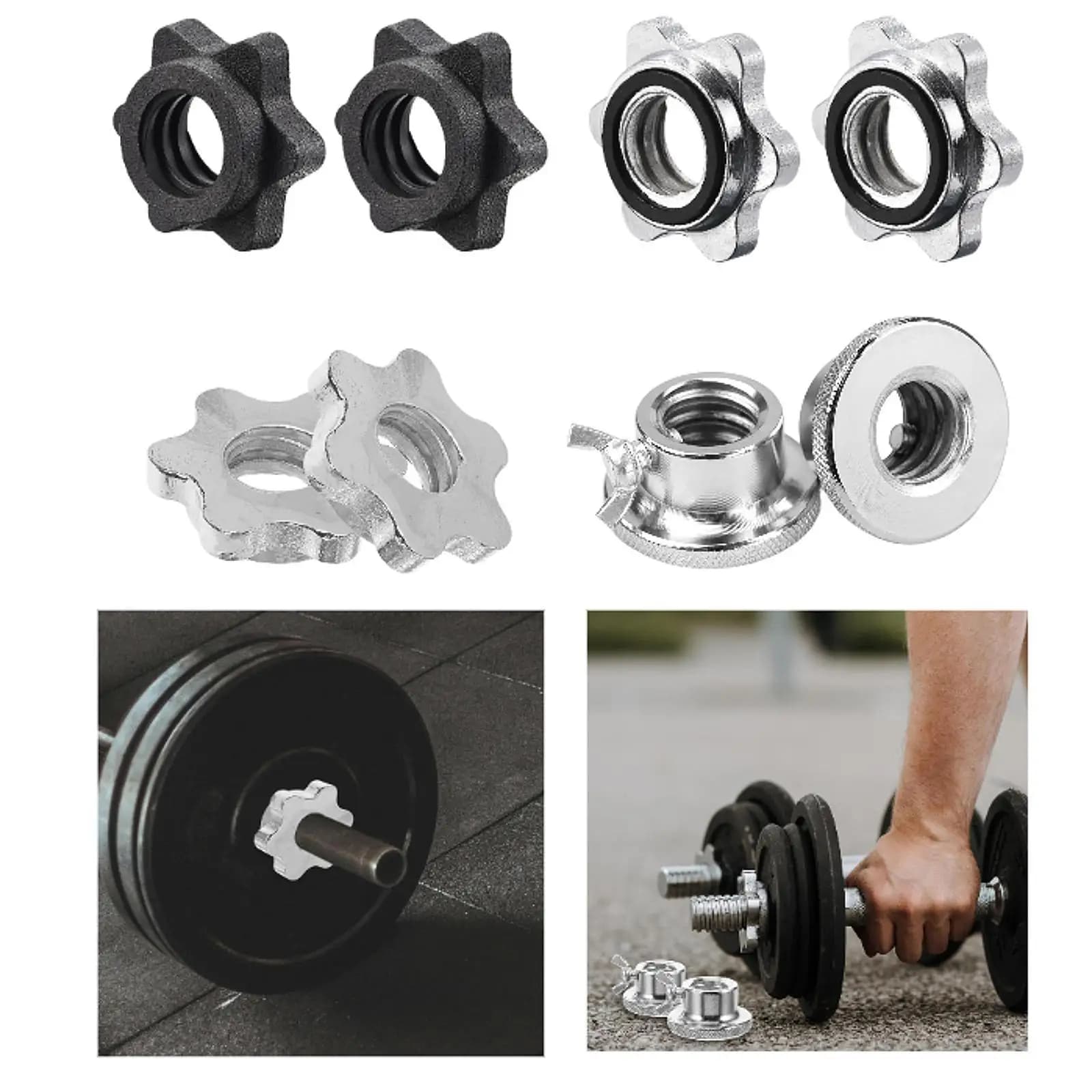 2 pezzi collari a vite per bilanciere attrezzatura di ricambio in acciaio per barre da 25 mm/0,98 pollici per allenamento fitness indoor all'aperto palestra di casa