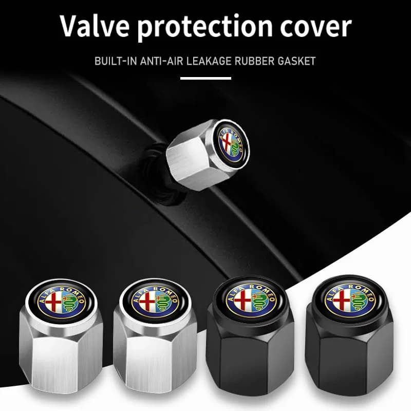 For Alfa Romeo 5pcs Car Metal Wheel Tire Valve cover Cap Car Logo Styling Auto Accessories Giulietta GT 159 147 156 Mito Brera