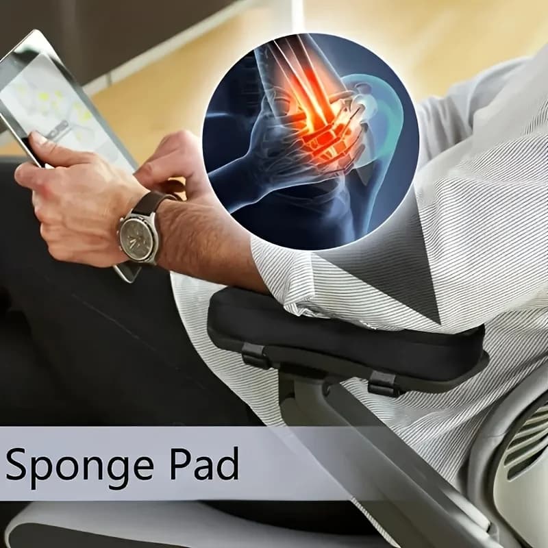 2 cuscini per braccioli per sedia da ufficio, cuscino per braccioli in memory foam, cinturino regolabile, comfort per l'home office, cuscino per gomito, ergonomico