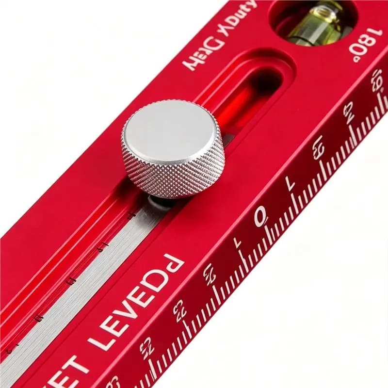 For Carpenter Cutting Scribing Tool- Magnetic Woodworking Ruler Aluminum Alloy Level Marking Gauge Metric Imperial Measuring