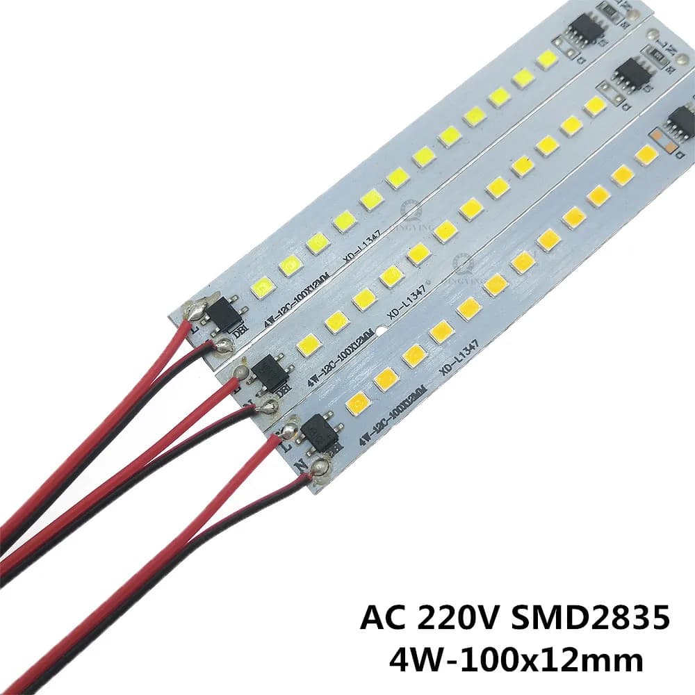 5-50pcs AC220V LED PCB Lights 10CM 4W-8W Warm/Natural/Cold White SMD2835 striscia rigida a LED ad alta luminosità