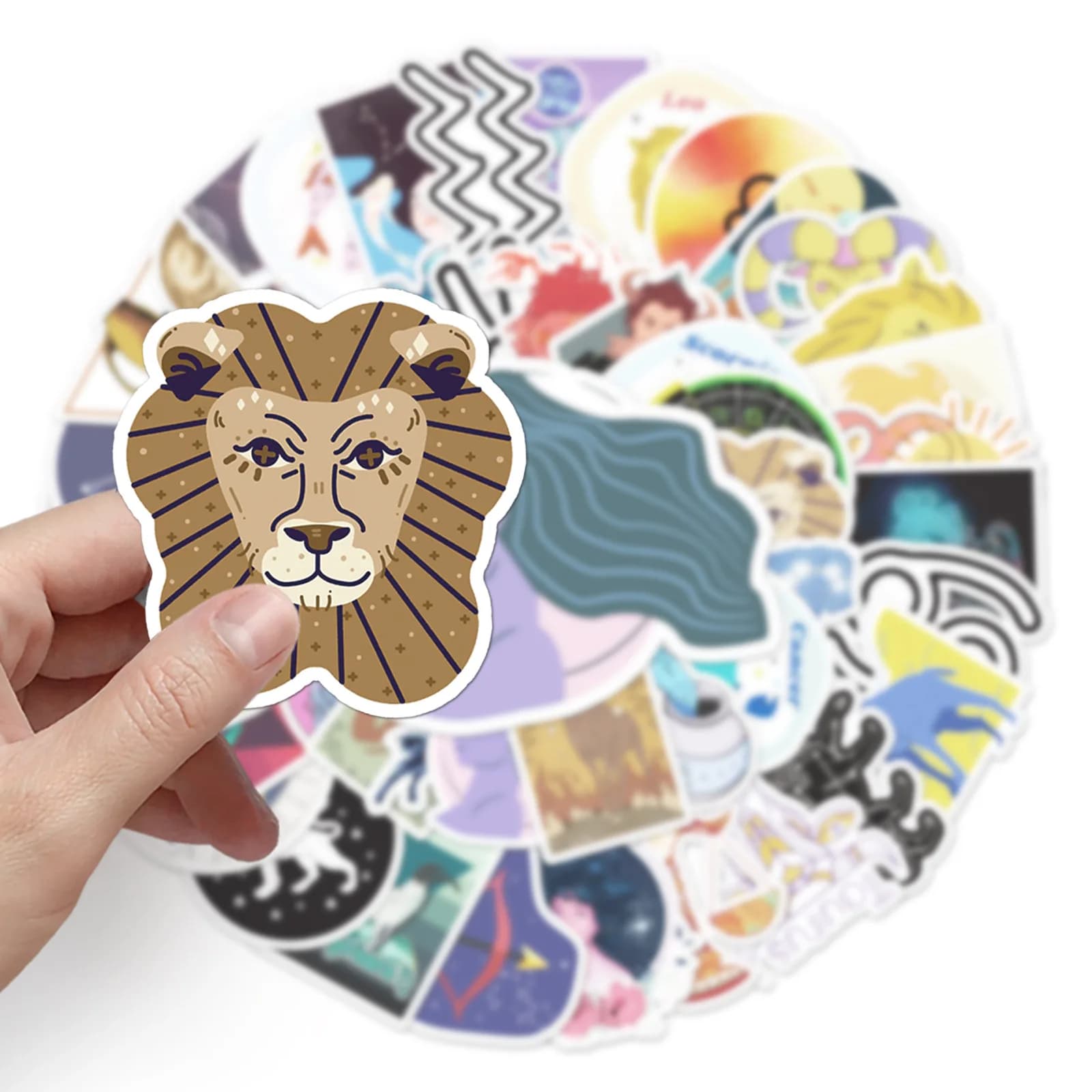 50 Adesivi Trendy per i Dodici Segni Zodiacali, Adesivi per Scooter e Bagagli, Decorazione per Laptop, Auto, Moto