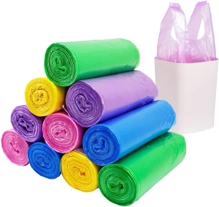 4 Gallon Trash Bag,Thicken Value Small Colorful Trash Bags with Handle,200 Counts Small Garbage Bags Wastebasket Trash Can for B