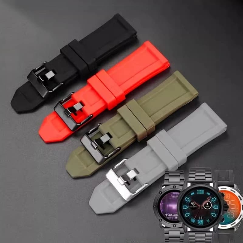 Silicone Rubber Bracelet Watch Band 24mm 26mm 28mm for Diesel DZ4496 DZ4427 DZ4487 DZ4323 DZ4318 DZ4305 Men Sports Watches Strap