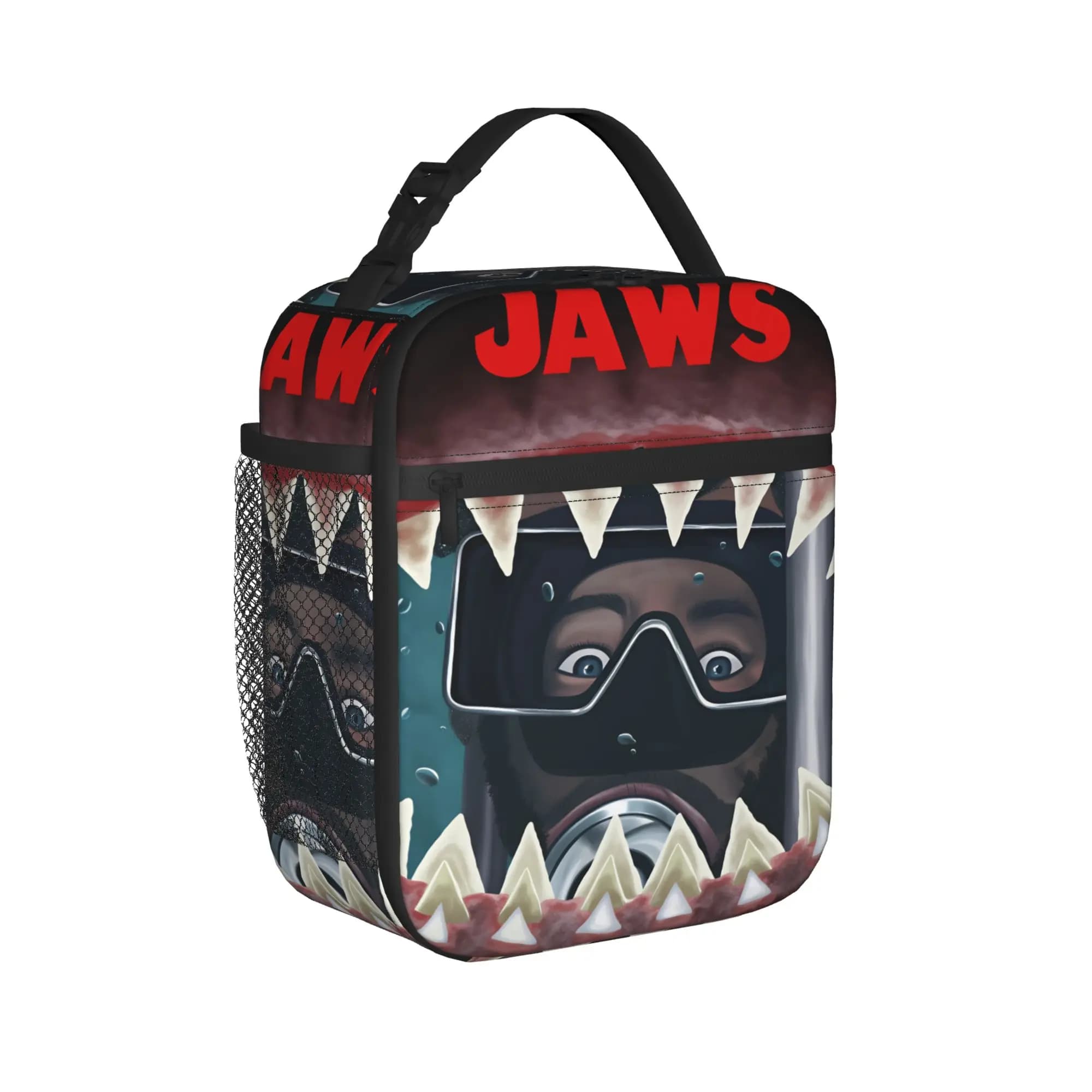 Jaws Movie Lunch Bag Kawaii Lunch Box Office Portable Insulated Thermal Tote Handbags For Child Oxford Designer Cooler Bag