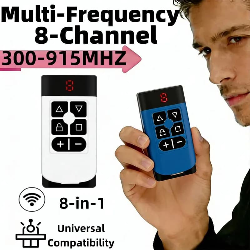 Telecomando Garage 8 in 1 Multifrequenza 300-915MHz, Clonatore 433MHz 868MHz 315MHz, Trasmettitore Chiave Comando Cancello Ricaricabile