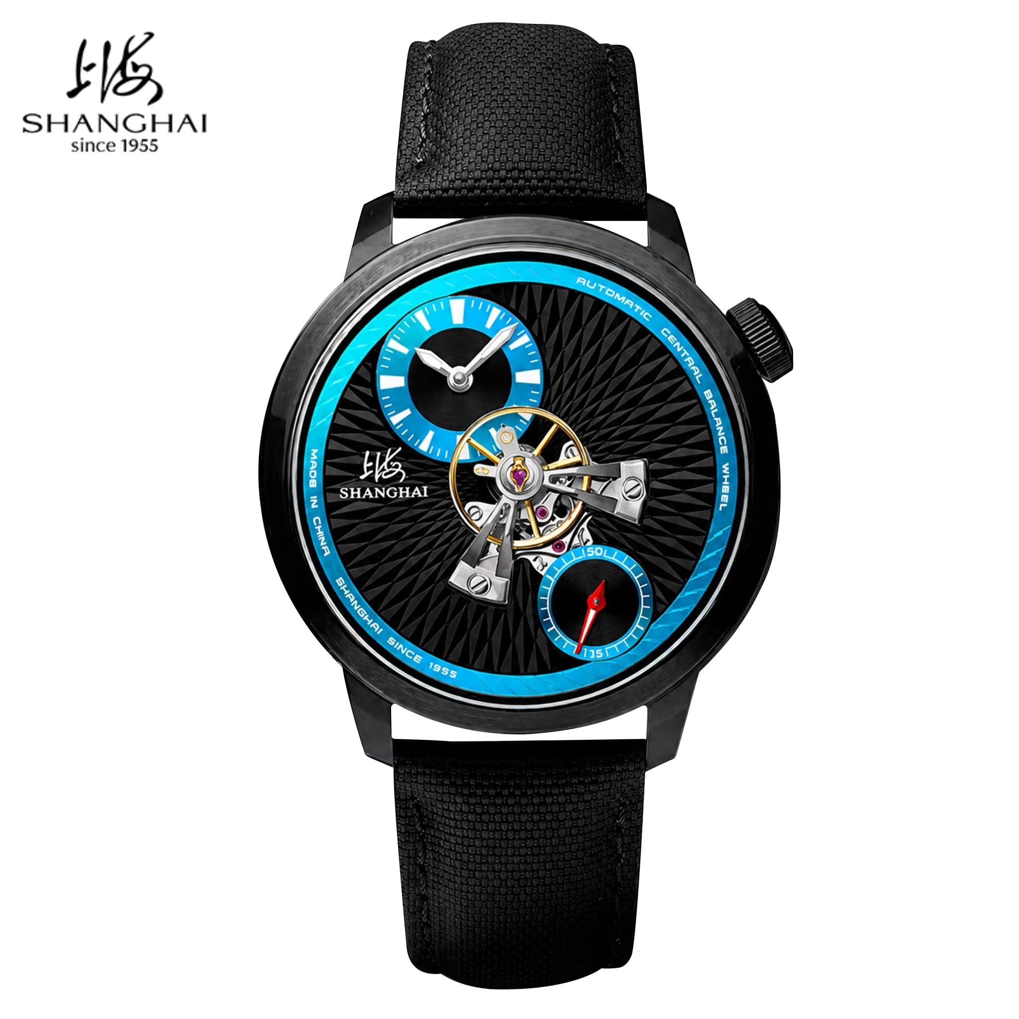 Shanghai Watch Sky Dome Men's Automatic Watches 42mm Center Flywheel Mechanical Wristwatch 5 Bar Water Resistant Reloj New S2101