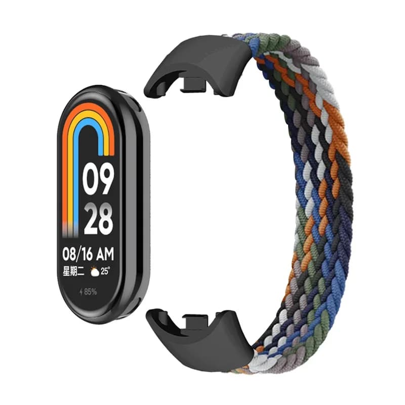 Single woven ring for Xiaomi Mi Band 8 9 Accessories Straps Elastic nylon straps Replacement strap for Miband 8 NFC