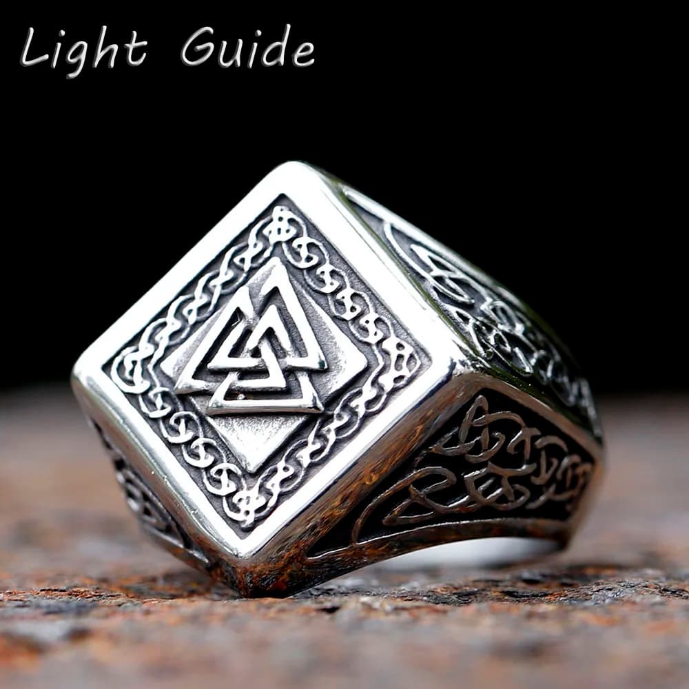 2023 New Vintage 316L acciaio inossidabile Viking Valknut amuleto anello Punk donna uomo gioielli Unisex per regalo di festa spedizione gratuita
