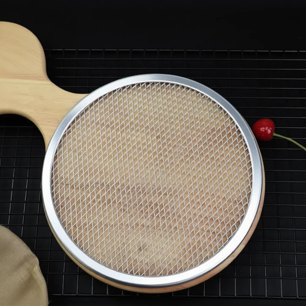 Aluminum Mesh Pizza Tray Round Baking Screen Durable Kitchenware For Uniform Heat Distribution Roasting BBQ Food Pans