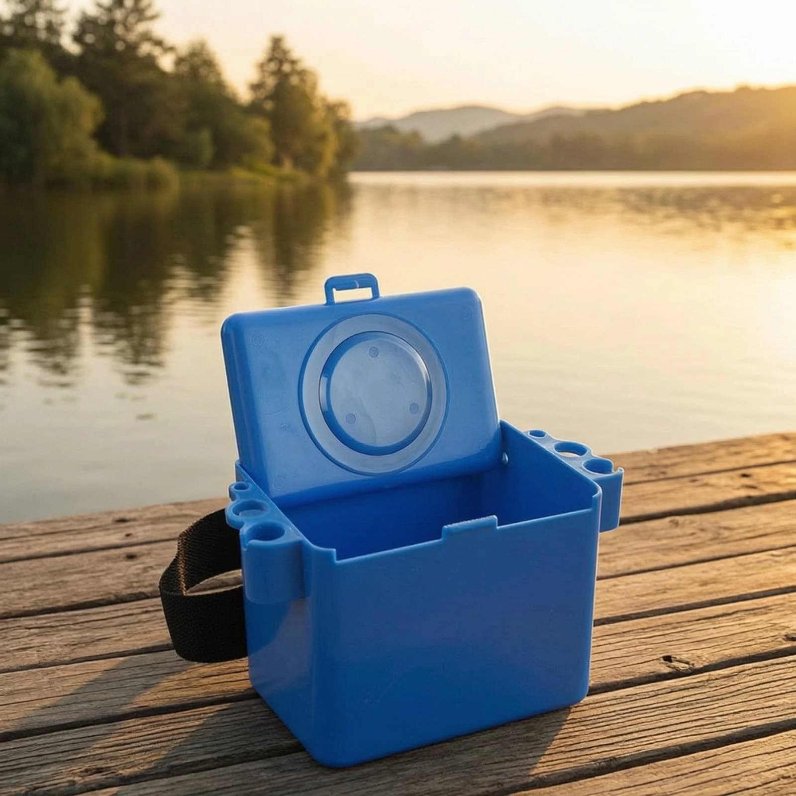 Box with Waist Strap Portable Fishing Container with Belt Fishing Tackle Box Compact Tackle Organizer Robust