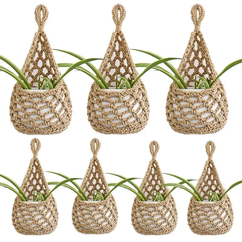 Boho Macrame Woven Hanging Basket Cotton Rope Plant Holder Net Pouch Indoor Home Decoration Storage Supply
