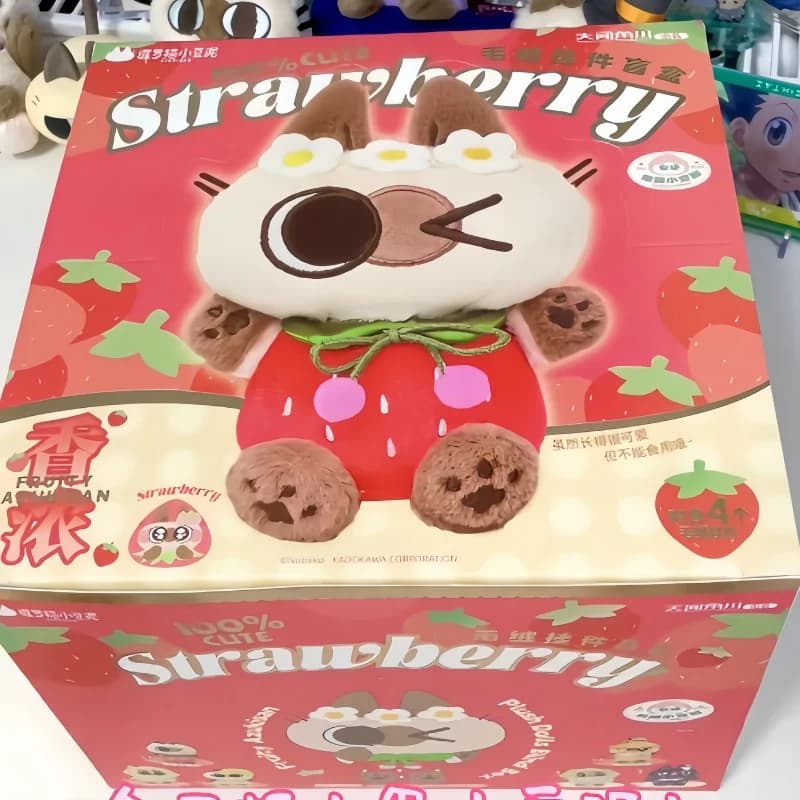 Genuine Siamese Cat Fruity Azukisan Series Plush Blind Box Toy Decor Mystery Box Cute Cat Kawaii Doll Pendant Kids Birthday Gift