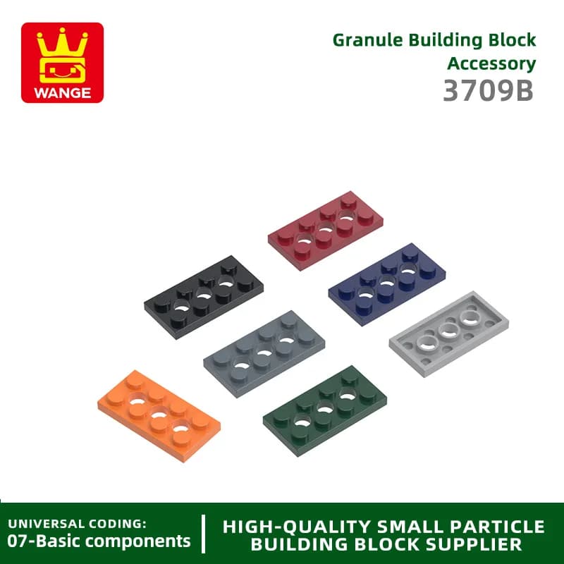 Wange87 Pz/lotto 3709B 2x4 Piastra con 3 Fori Building Blocks MOC Accessori Classici Compatibile con Il Mattoni Giocattoli Per Bambini Confezione Regalo