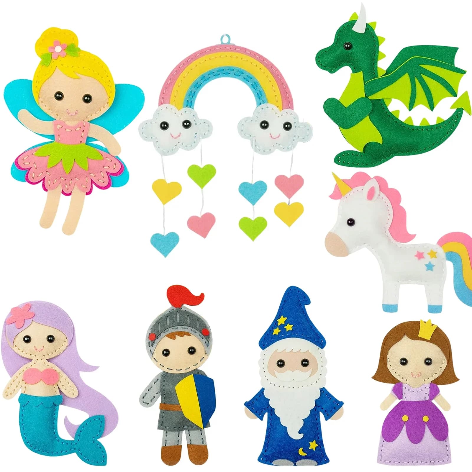 Kit di Cucito per Bambini, Set Creativo con Animali in Feltro, Kit Educativo per Principianti, Giocattolo Artistico per Ragazze