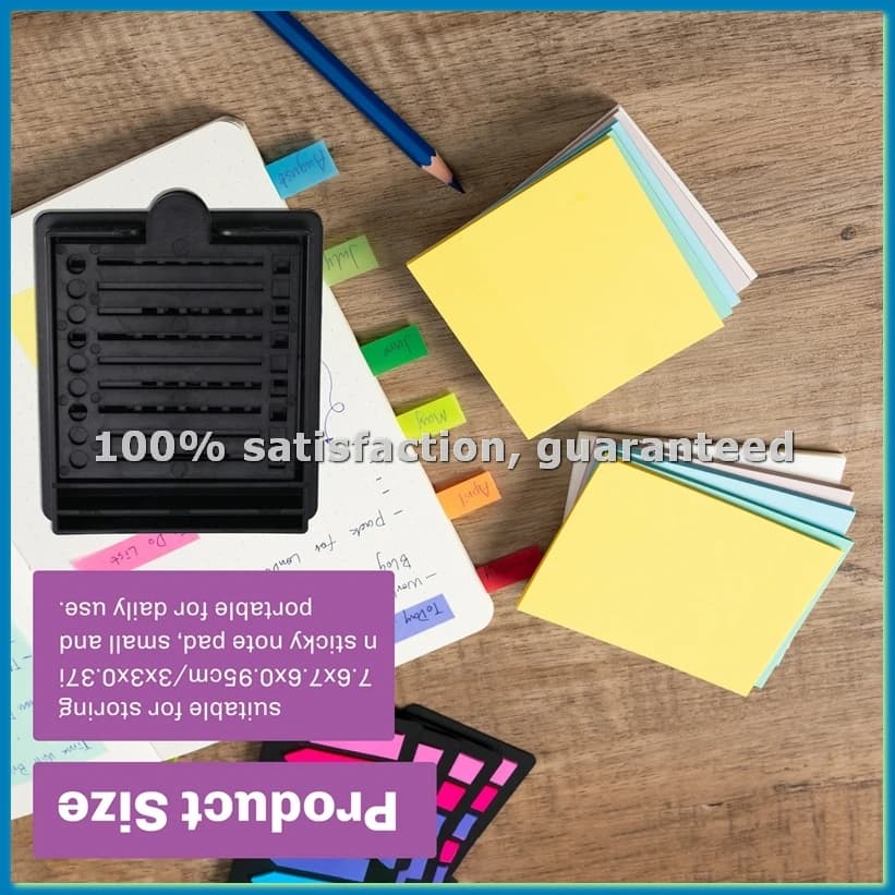 Dispenser Post-it con stencil per foglietti adesivi, per blocco note autoadesivo 7,6x7,6 cm, clip porta note con modello - ANKL